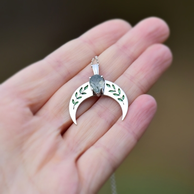 Lunula z Agatem Mszystym